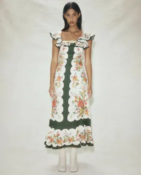 Alemais Elisabetta Ruffle Midi Dress