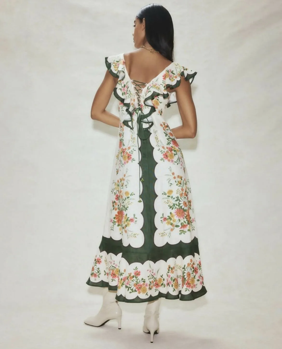Alemais Elisabetta Ruffle Midi Dress