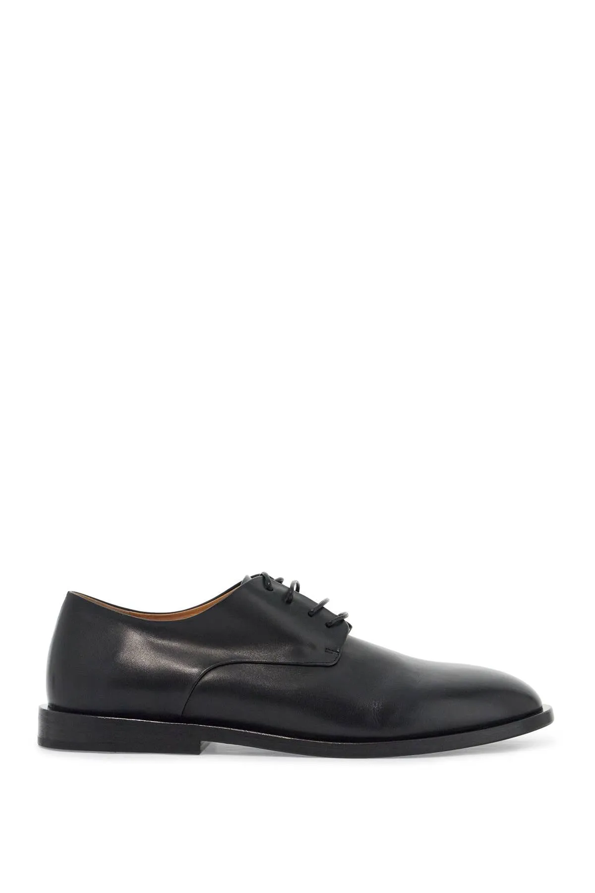 black calf leather derby shoes with glossy finish