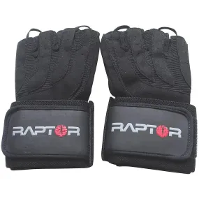 Clearance - Raptor Weightlifting Gloves with Integrated Heavy 18 Inch Wrist Wraps