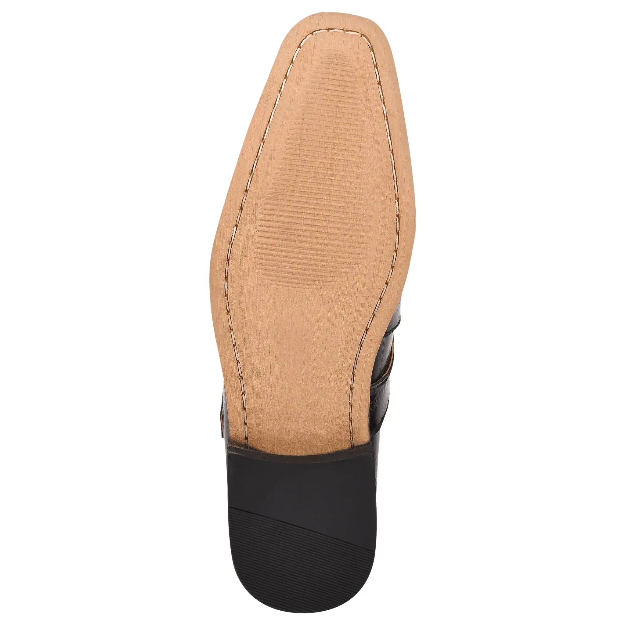 DONNA Men's Leather Monk Strap Shoes