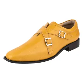 DONNA Men's Leather Monk Strap Shoes