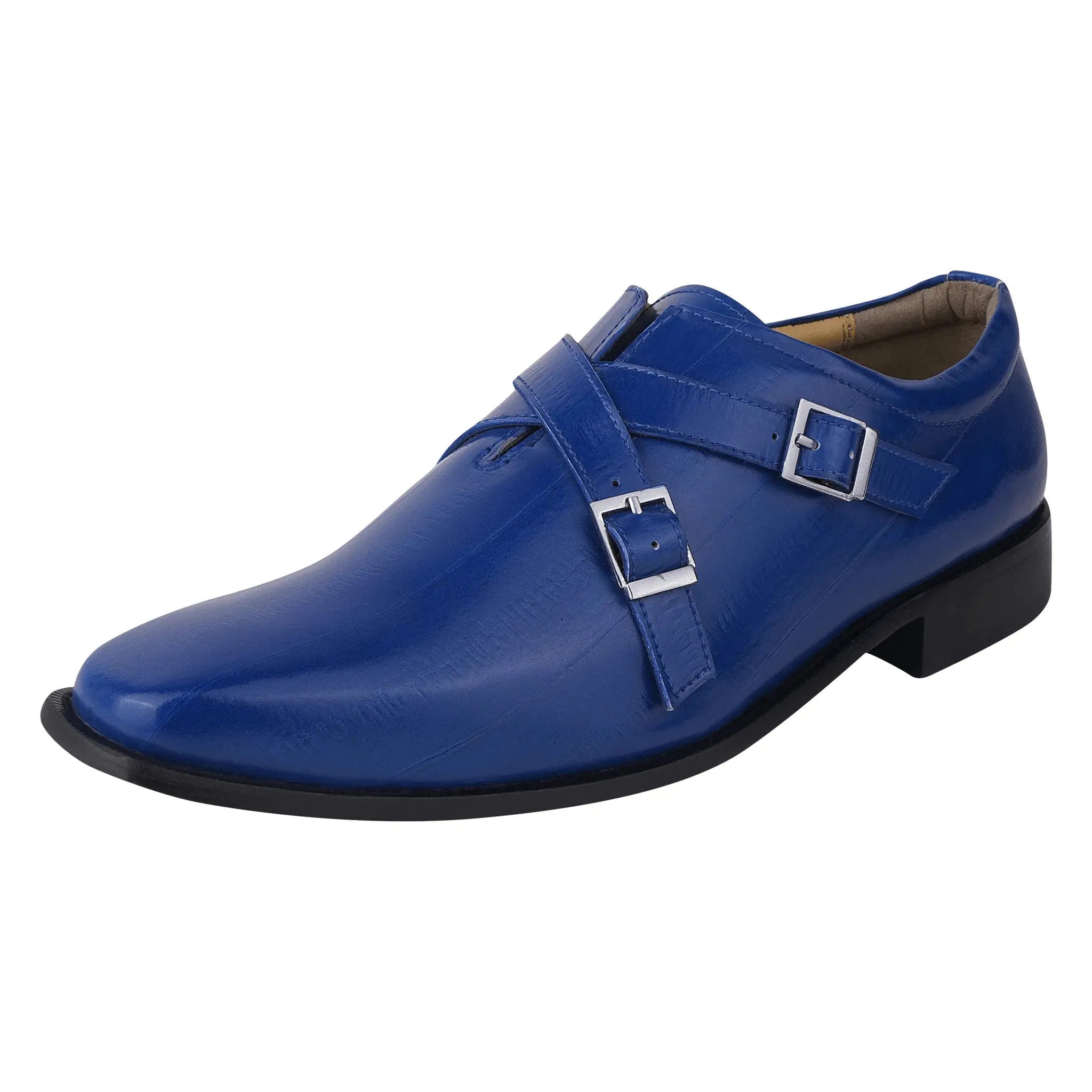 DONNA Men's Leather Monk Strap Shoes