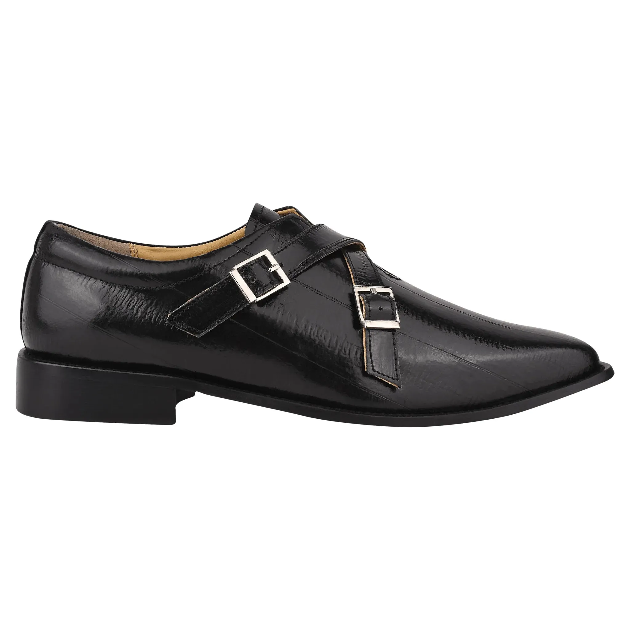 DONNA Men's Leather Monk Strap Shoes
