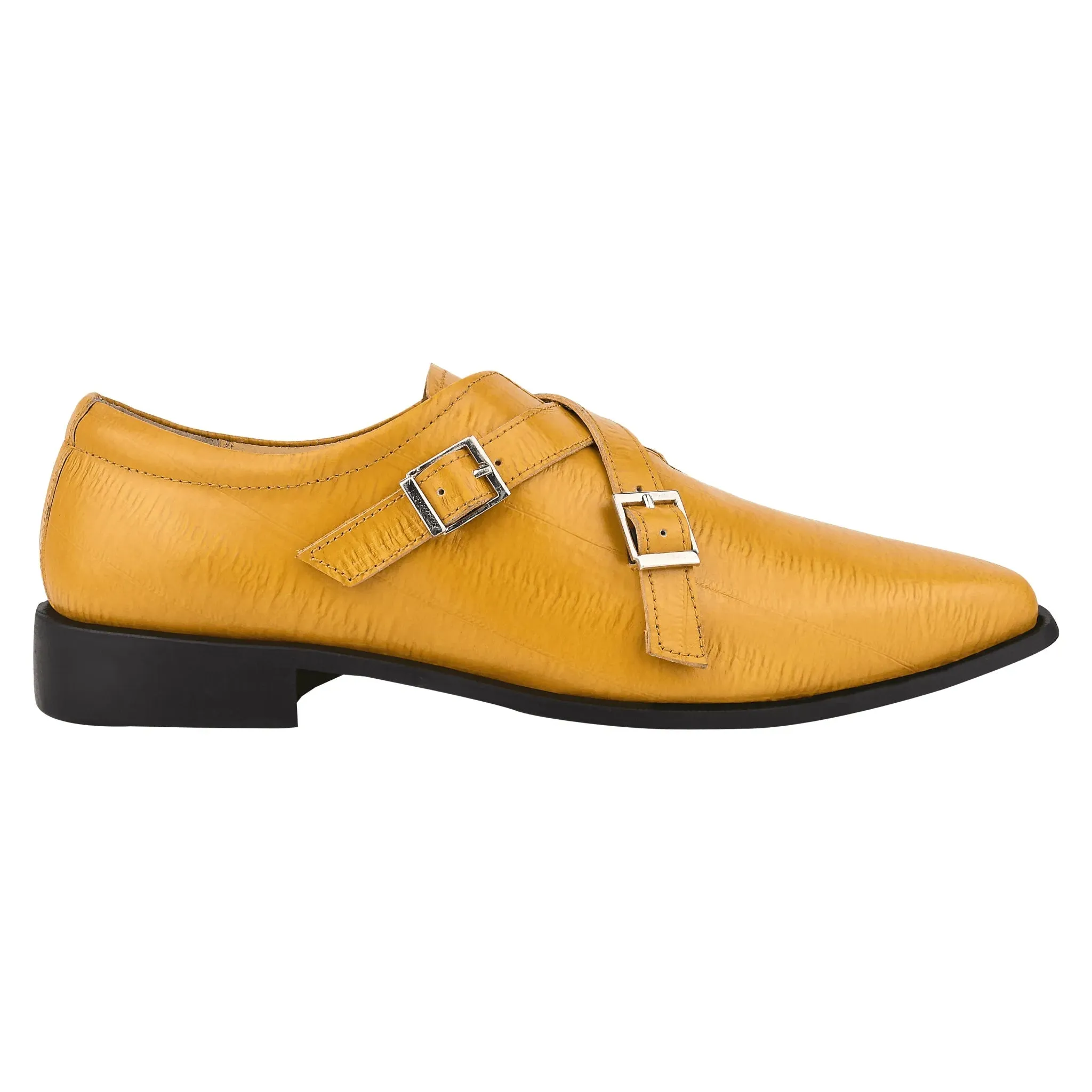 DONNA Men's Leather Monk Strap Shoes