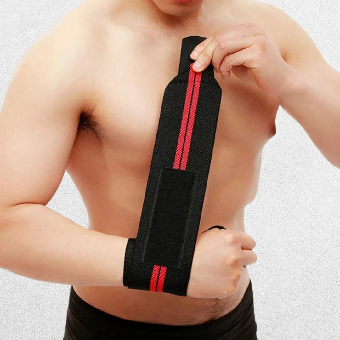 Elastic Wrist Wraps with Durable Support for Weightlifting & Powerlifting Workouts