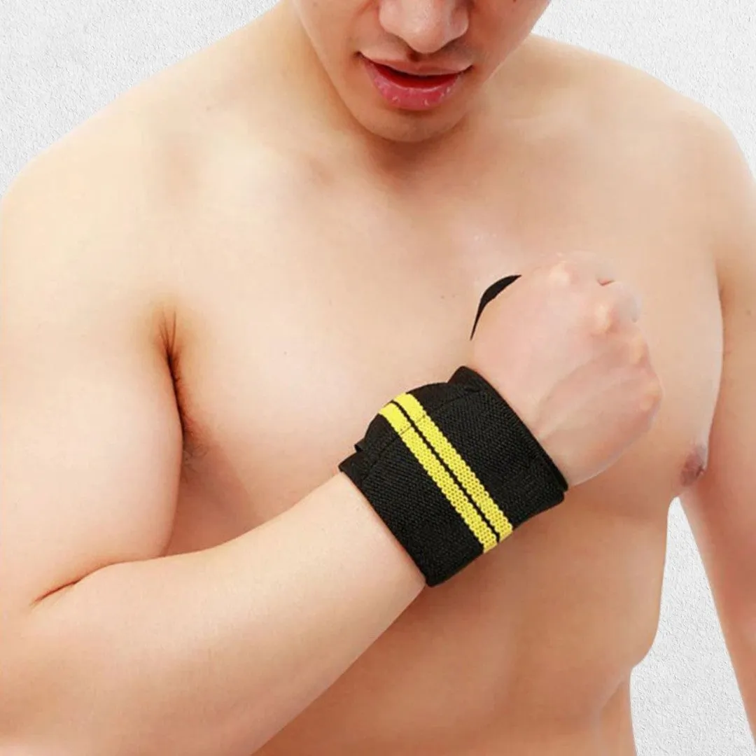 Elastic Wrist Wraps with Durable Support for Weightlifting & Powerlifting Workouts
