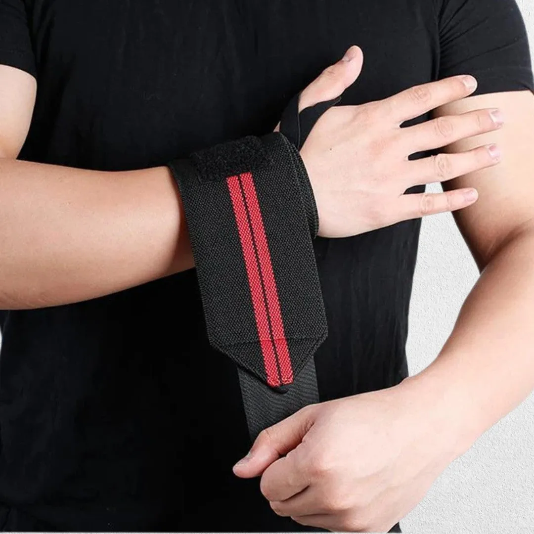 Elastic Wrist Wraps with Durable Support for Weightlifting & Powerlifting Workouts