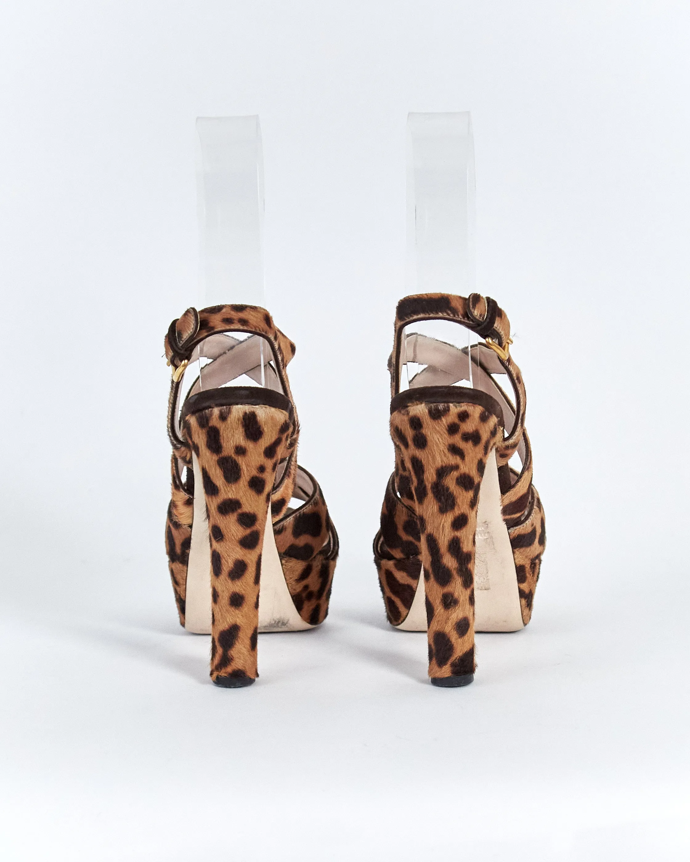 Miu Miu leopard platform heels, brown, 37