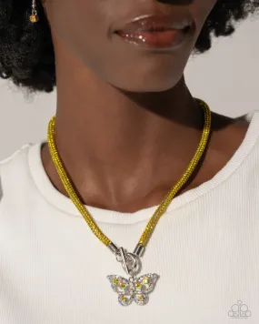 On SHIMMERING Wings - Yellow Paparazzi Accessories