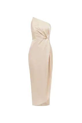 One Shoulder Twist Midi Dress