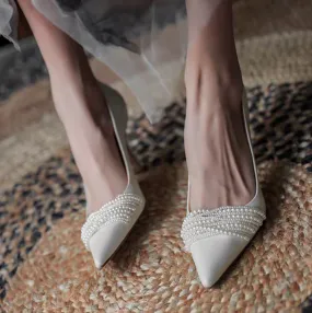 Pointed Stiletto Shoe with Pearls
