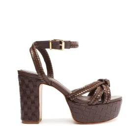 Schutz Kareena Woven Platform in Dark Chocolate