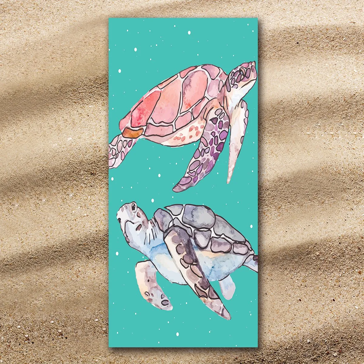 Sea Turtles in Green Jumbo Towel