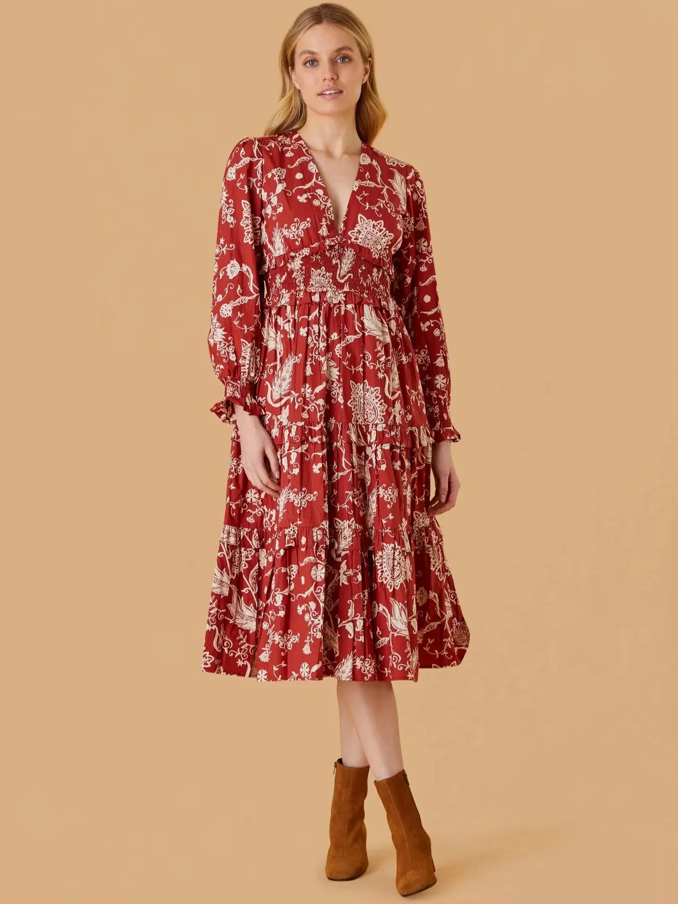Sloan Dress in Rust