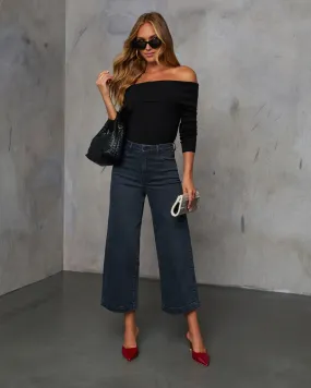 Stick With Me High Rise Cropped Wide Leg Jeans