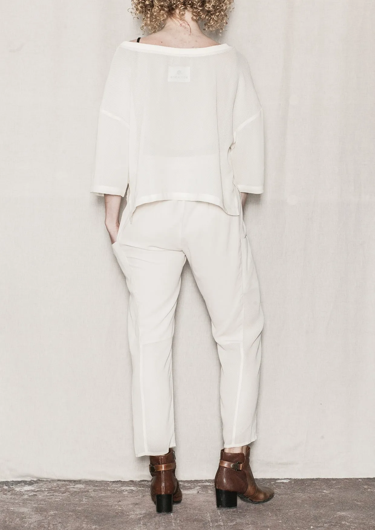 SUMMER PANTS LOOSE - AIRY MESH cream by BERENIK