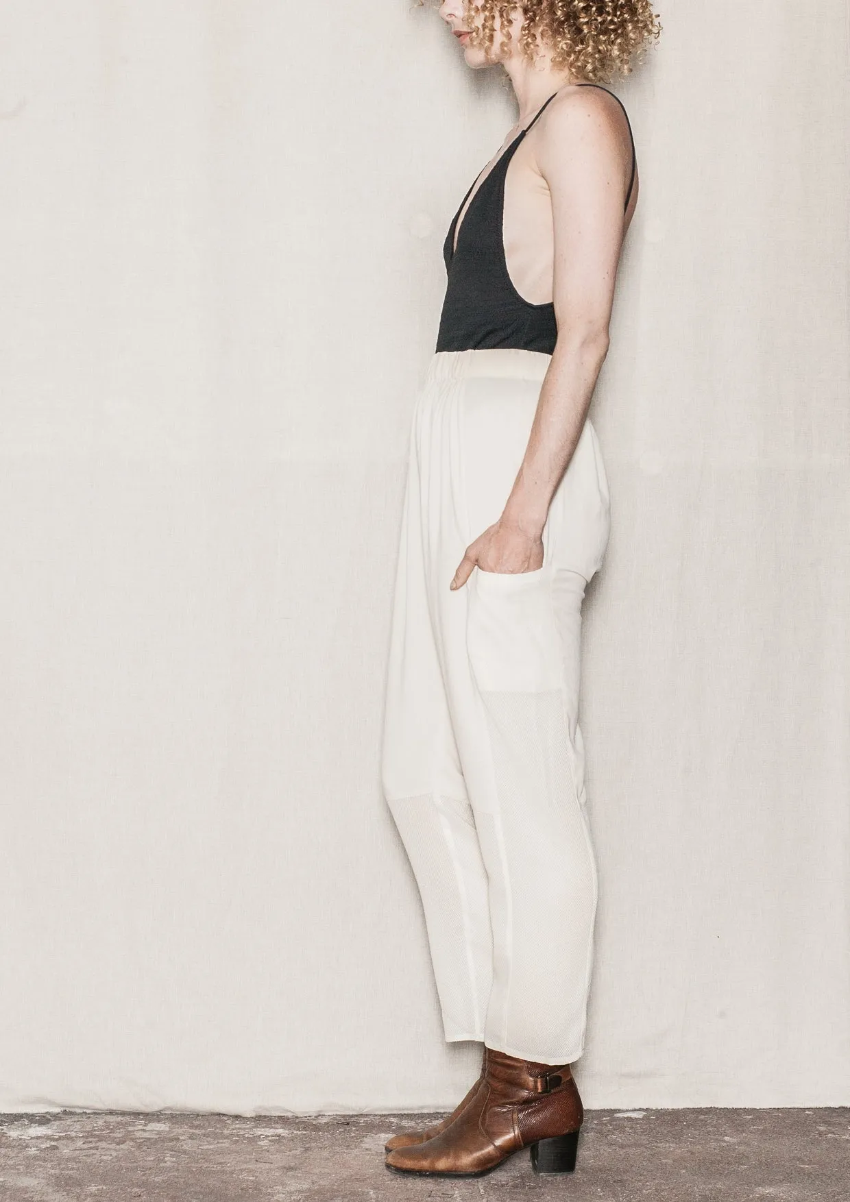 SUMMER PANTS LOOSE - AIRY MESH cream by BERENIK