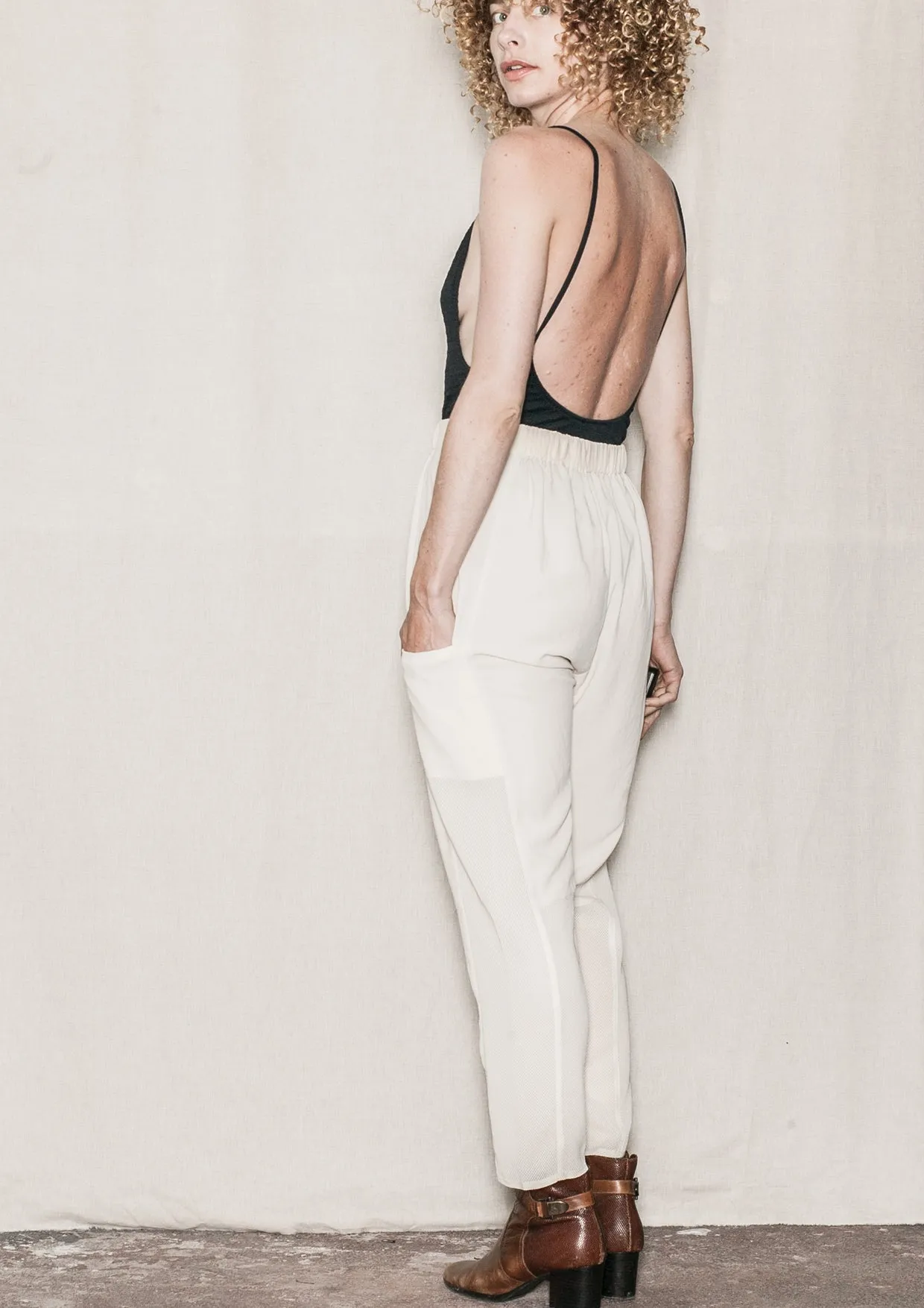 SUMMER PANTS LOOSE - AIRY MESH cream by BERENIK