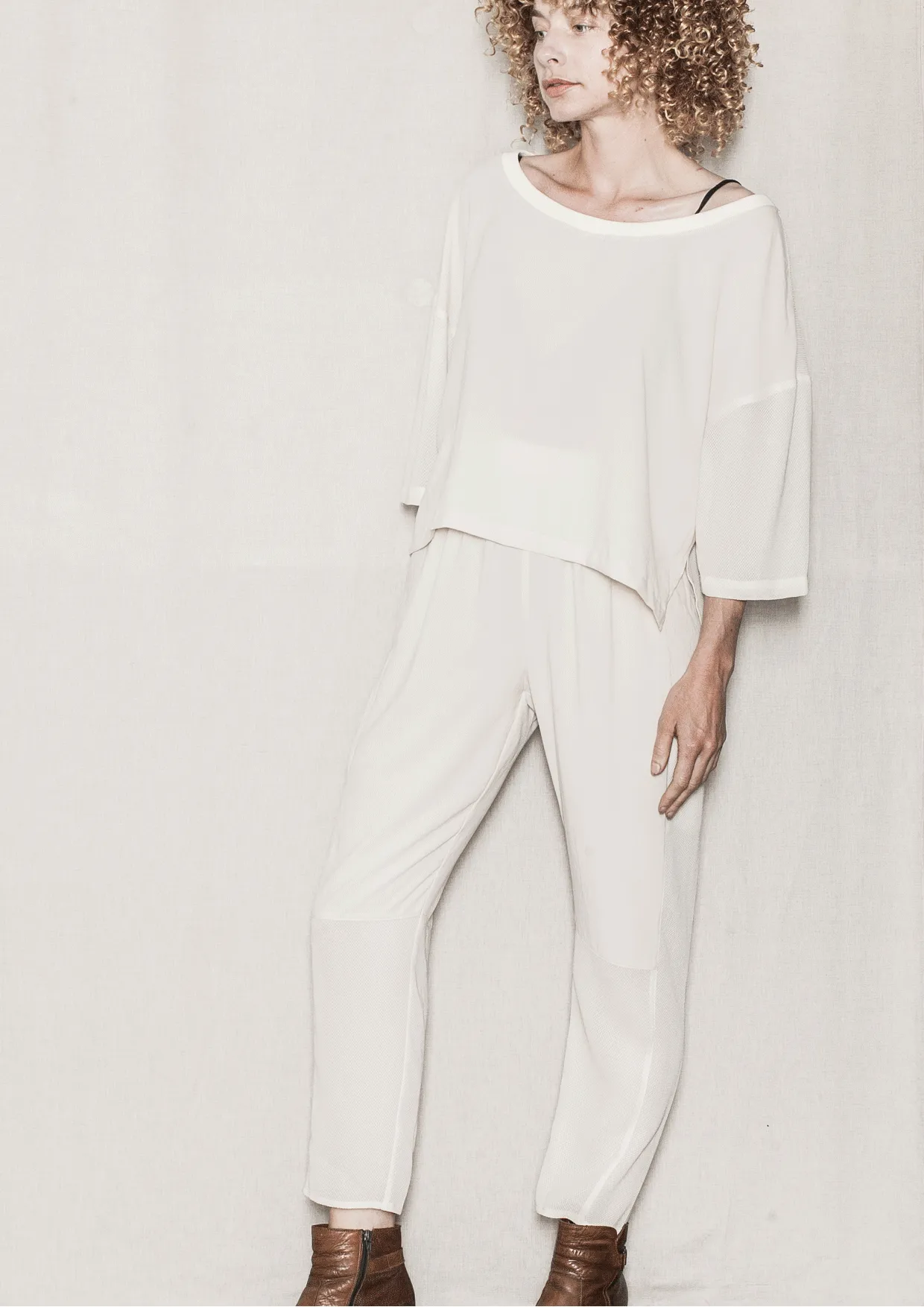 SUMMER PANTS LOOSE - AIRY MESH cream by BERENIK