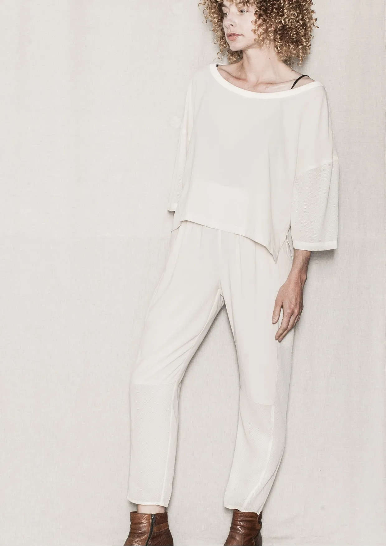 SUMMER PANTS LOOSE - AIRY MESH cream by BERENIK