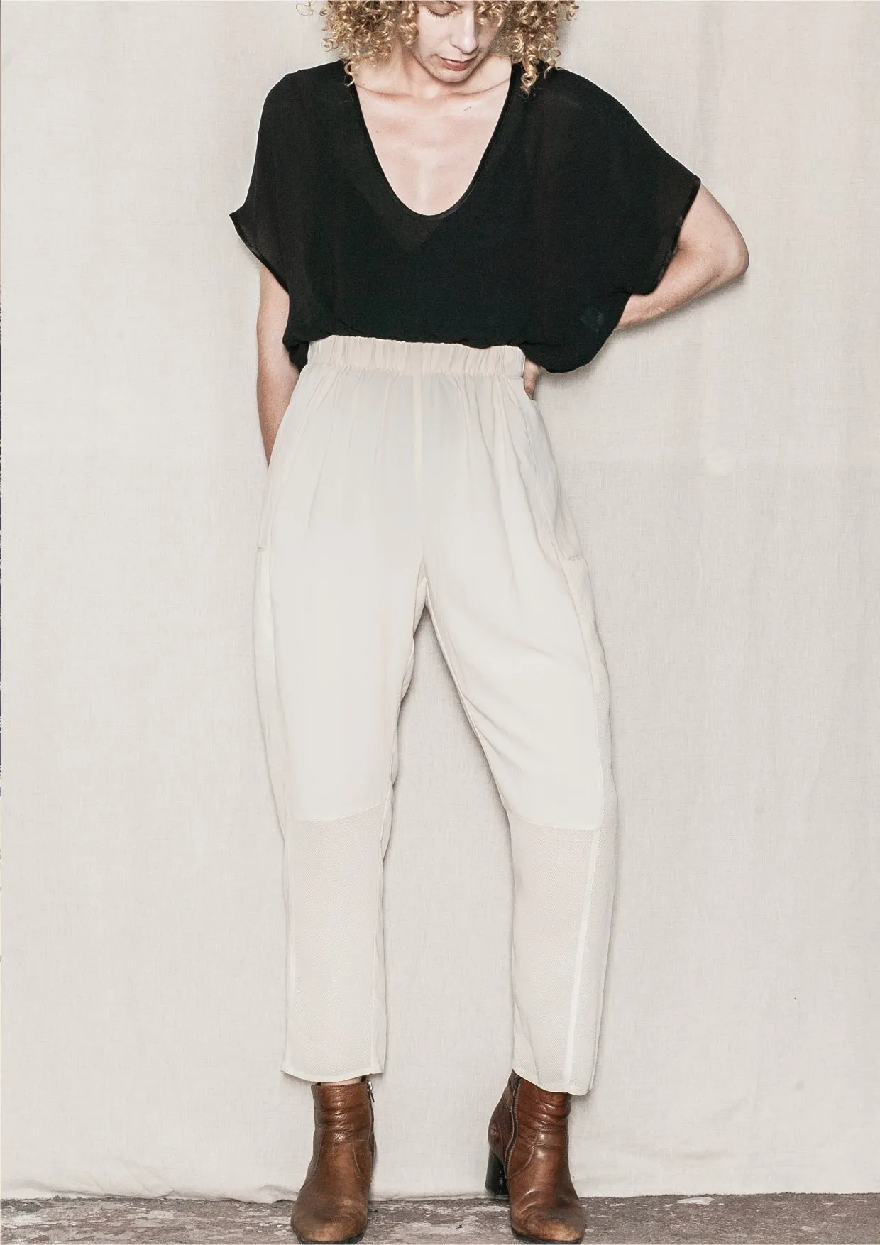 SUMMER PANTS LOOSE - AIRY MESH cream by BERENIK